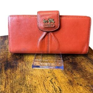 Coach Red Leather Snap Wallet